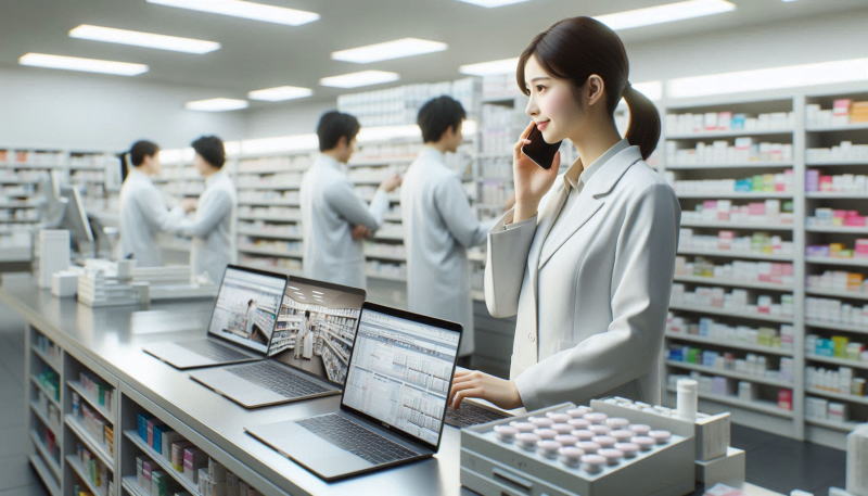 薬剤師とスマホ